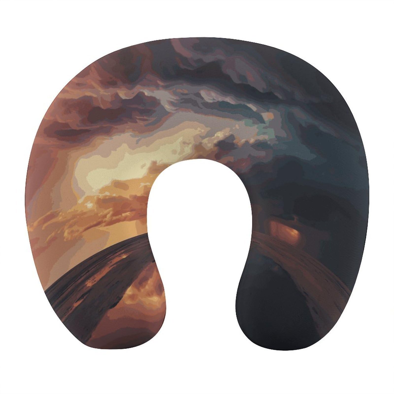 Btcowzrv Style Dark Clouds Under Rainbow U Shaped Neck Pillow Travel Pillows