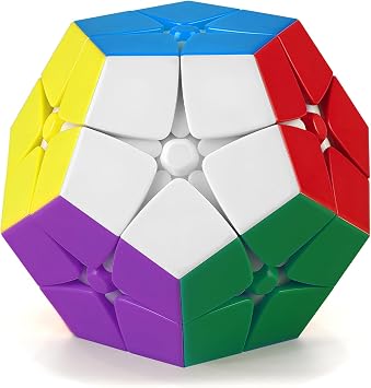 ROXENDA 2x2 Megaminx Dodecahedron Cube Stickerless Speed Cube   Smooth Twist Puzzle Cube, Unique-Shaped 3D Brain Teaser for Cubing Classroom, Beginners & Collectors Stickerless
