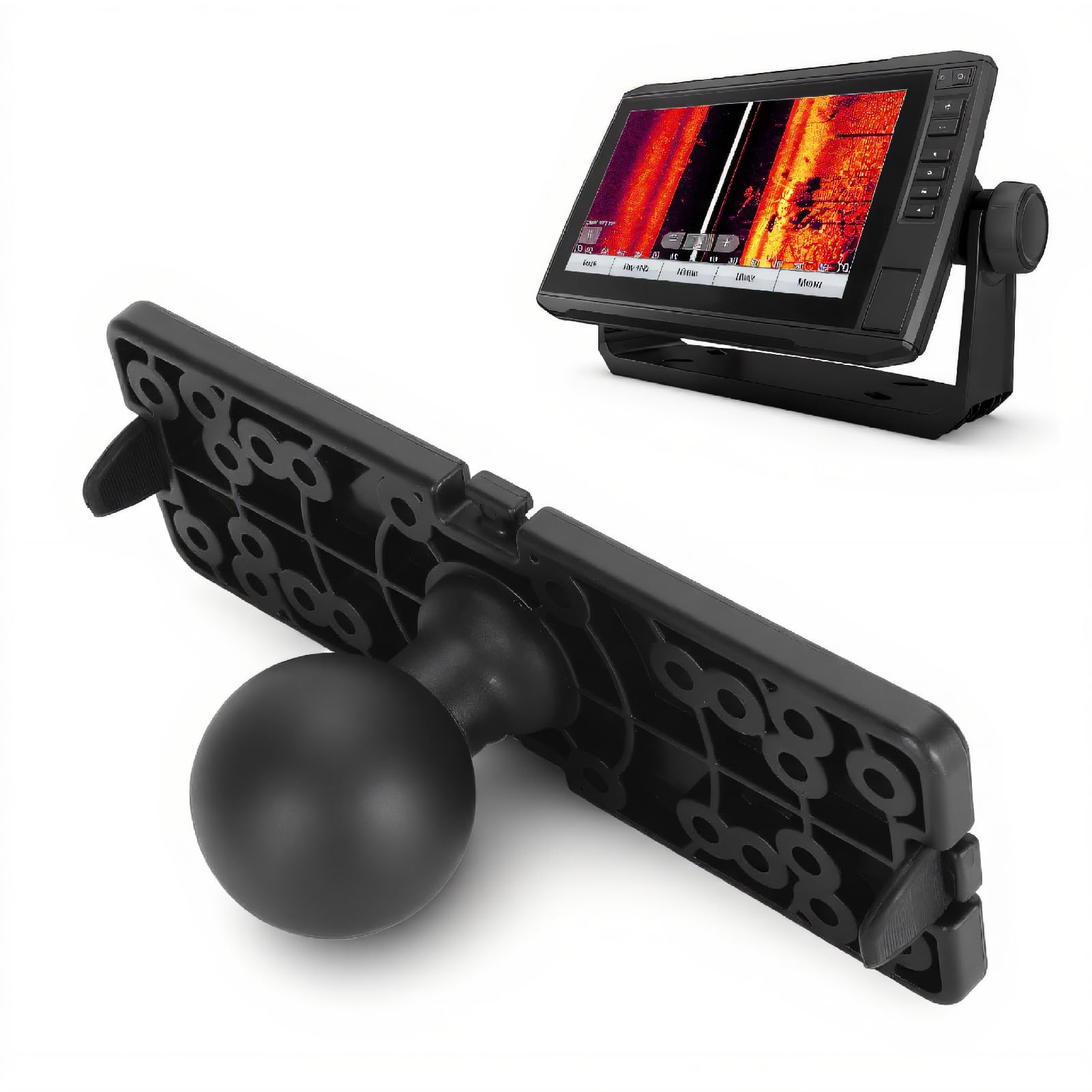 Fish Finder Mount Plate, Universal Compatibility, 1.5 Inch Ball Fish Finder Mount Plate with Mounting Holes, Stable Base, for GPS Chartplotters Fish Finders-picture-26