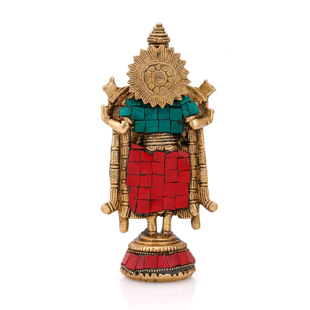CraftVatika Brass Tirupati Balaji Statue Lord Venkateswara Idol
