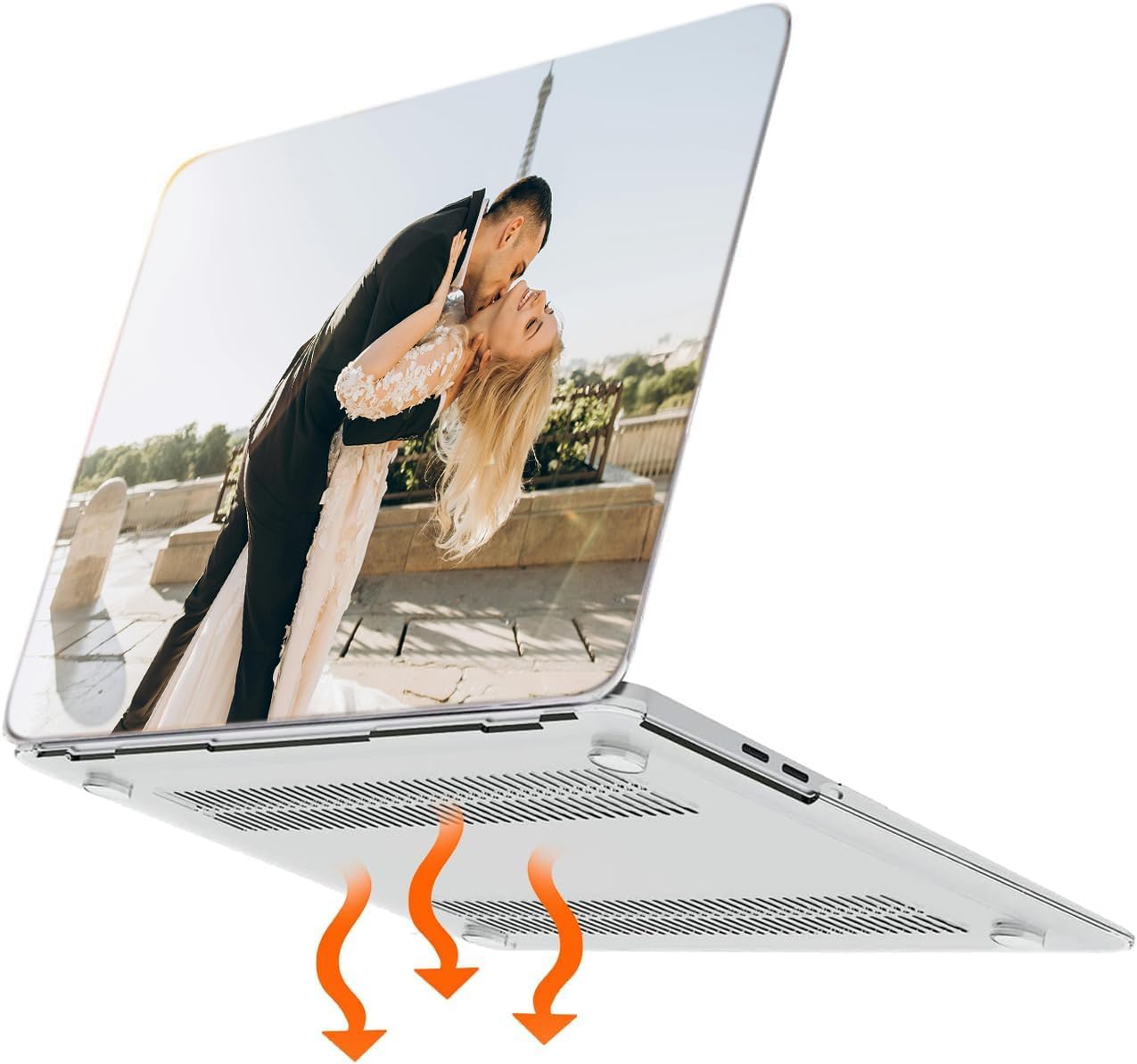 Custom Laptop Case for Clear Black MacBook Air 13 inch Case Model A2337 M1/A2179/A1932 Touch ID 2022 2021 2020 2019 2018 Release with Personalized Keyboard Cover