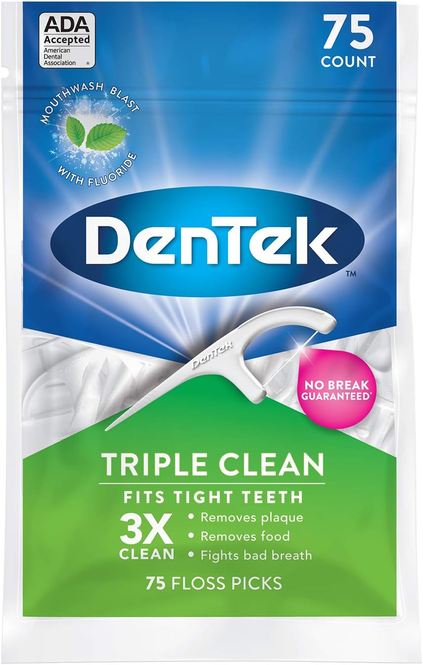 Triple Clean Floss Picks 75pcs inside