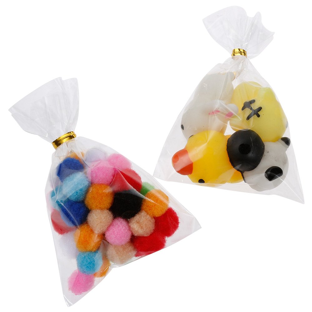 Lot De 200 Sachets En Cellophane Transparent FABURO - 10x15 Cm - Avec 200 Attaches Torsadées - Pour Bonbons, Cadeaux & Fêtes