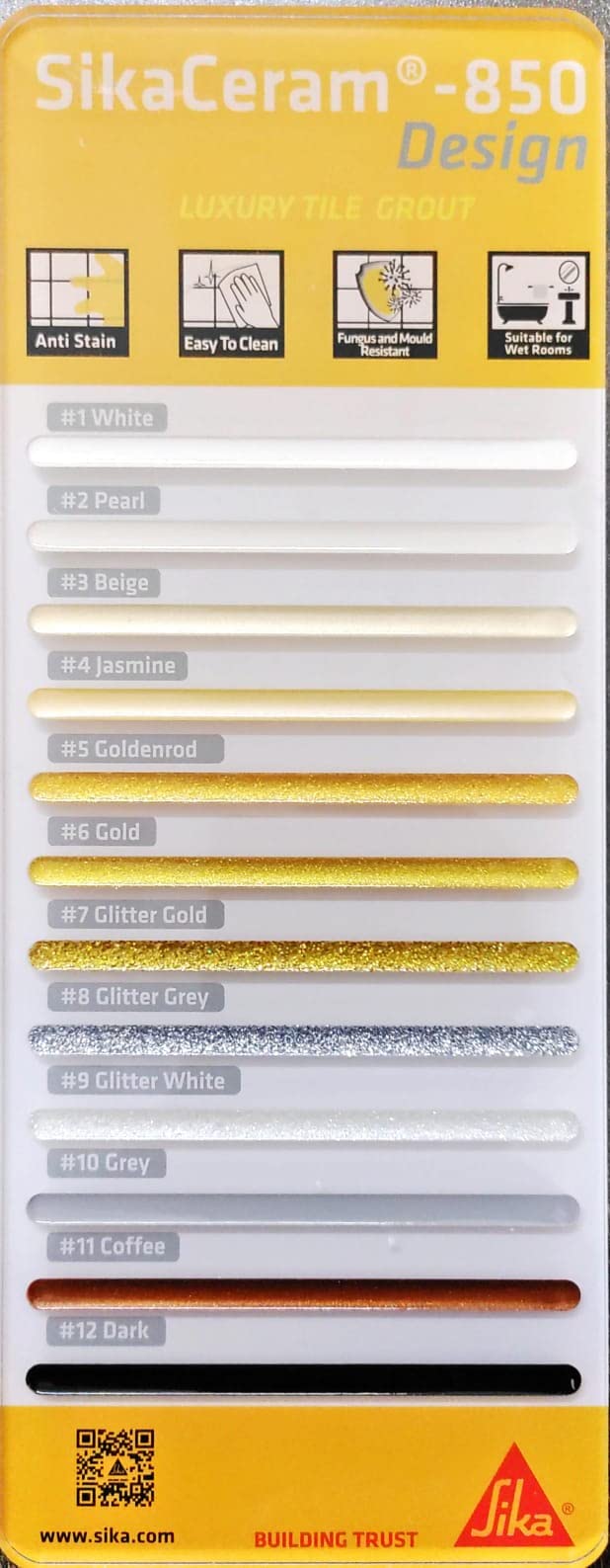 SIKA - Epoxy grout shade card SikaCeram 850 Design