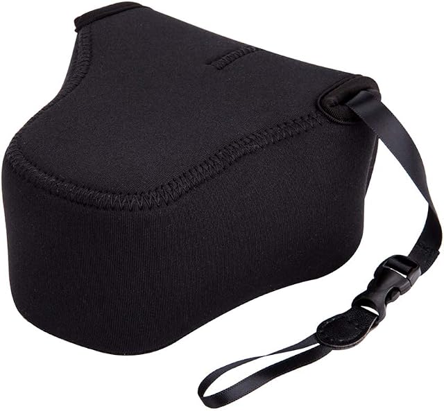 JJC OC-F2BK Black Neoprene Mirrorless Camera Case for Fujifilm X-T10, X-A1, X-A2, X-M1 + 16-50mm or 18-55mm lens, Olympus E-M10II, E-M5II + 14-42mm II Lens, E-PL8 + 12-50mm Lens (127 x 85 x 130mm)