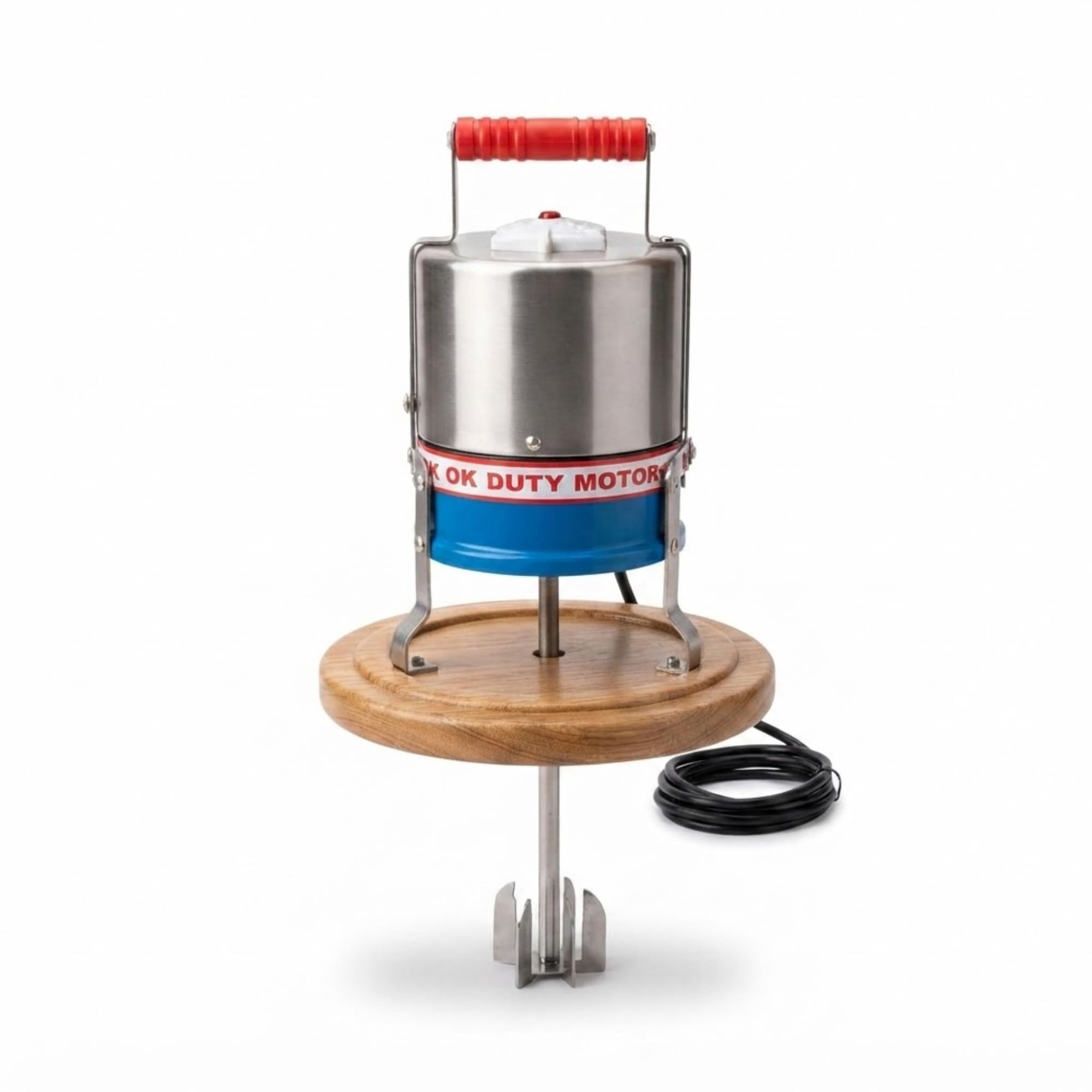 Electric Madhani Butter Churner Machine Wood Base Copper Motor 125W Lassi Maker Milk Cream Ghee Churning Blender-image-46