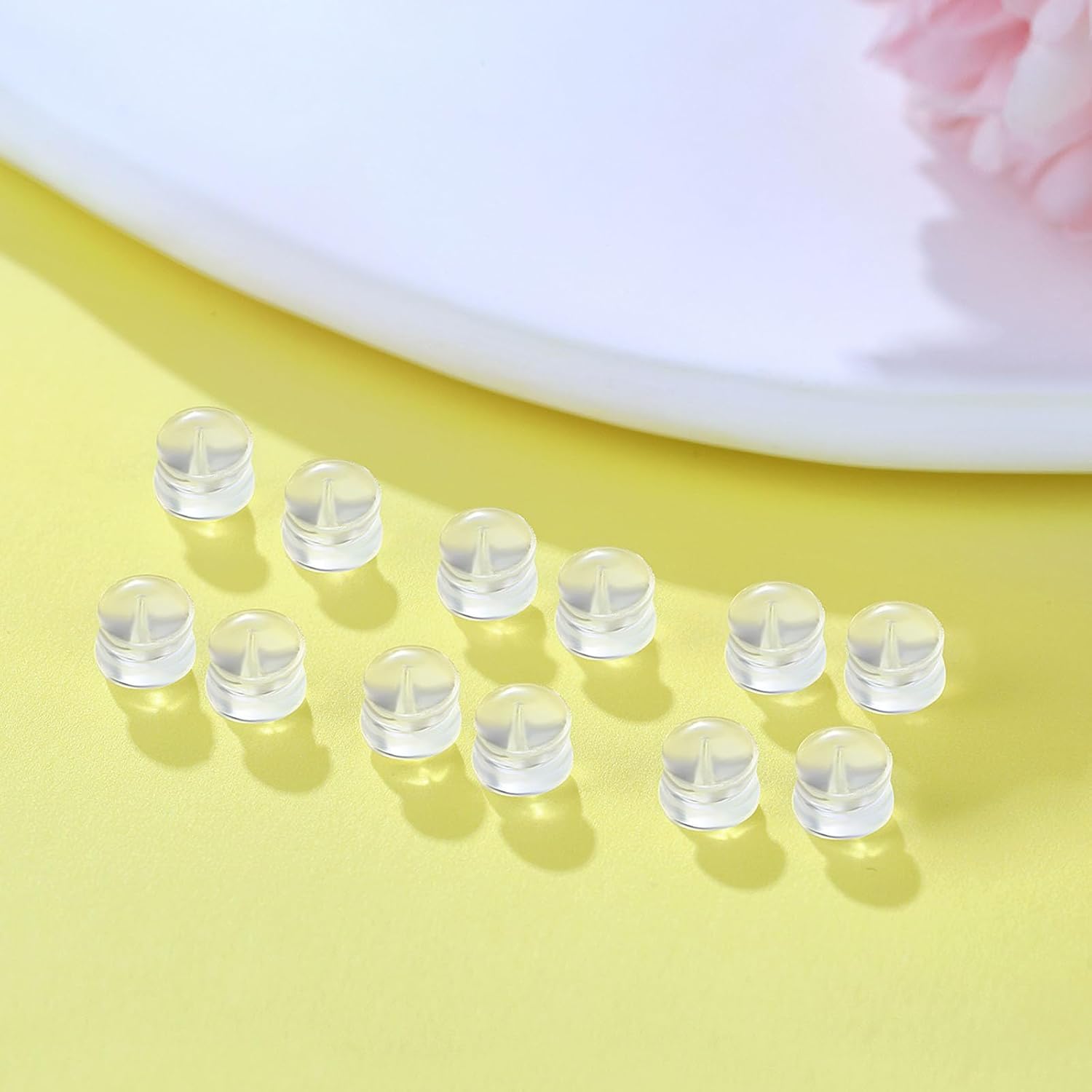 Kerryjewl Earring Backs Rubber,50pcs Soft Clear Earring Backs for Studs,Hypoallergenic Silicone Earrings Backs Replacement (Clear)