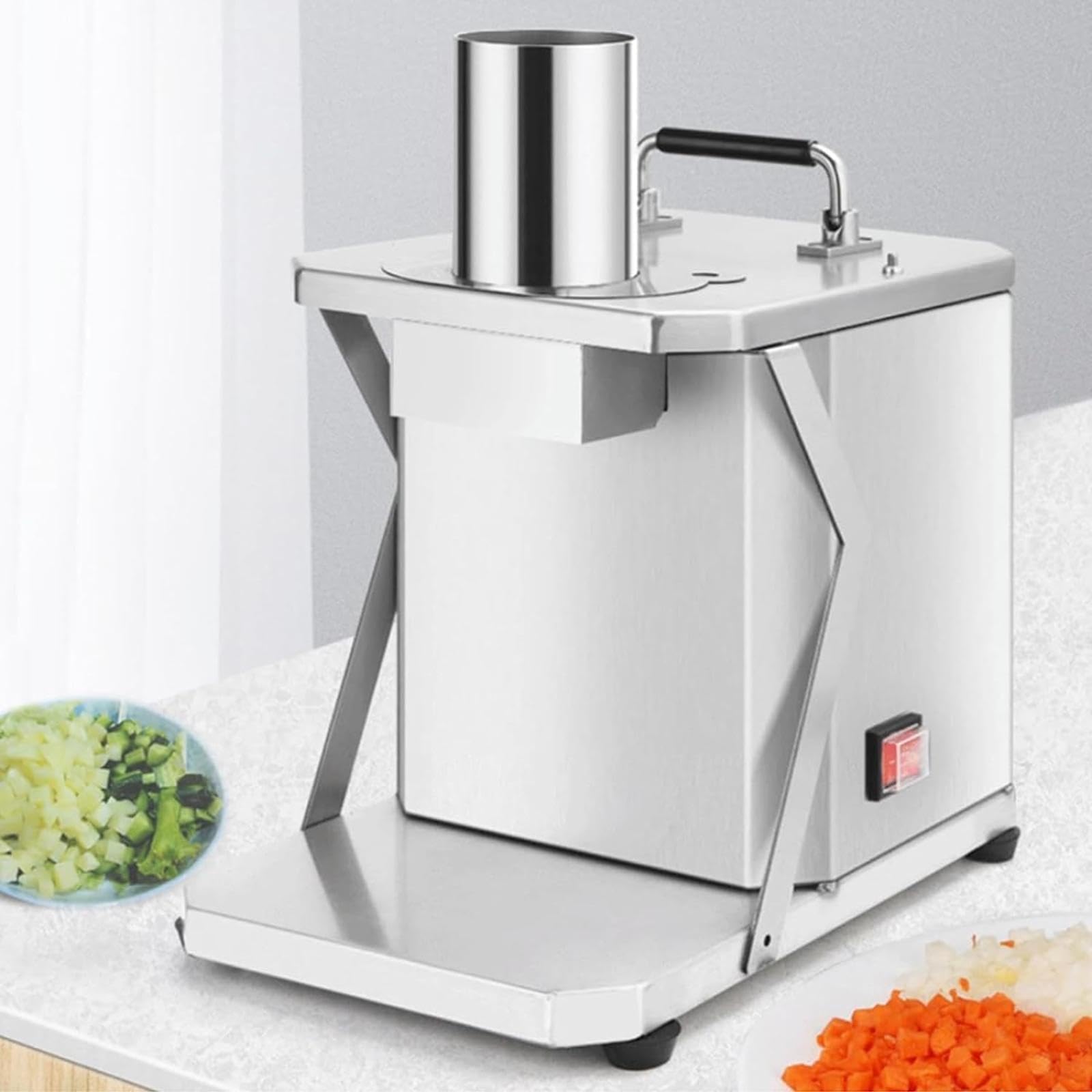 GTHTUHFD Electric Slicing Machine Electric Vegetable Slicer Electric Vegetable Chopper Machine, Commercial Vegetable Cutter, 200W Vegetable Cutter, Electric Vegetable Dicer, Commercial