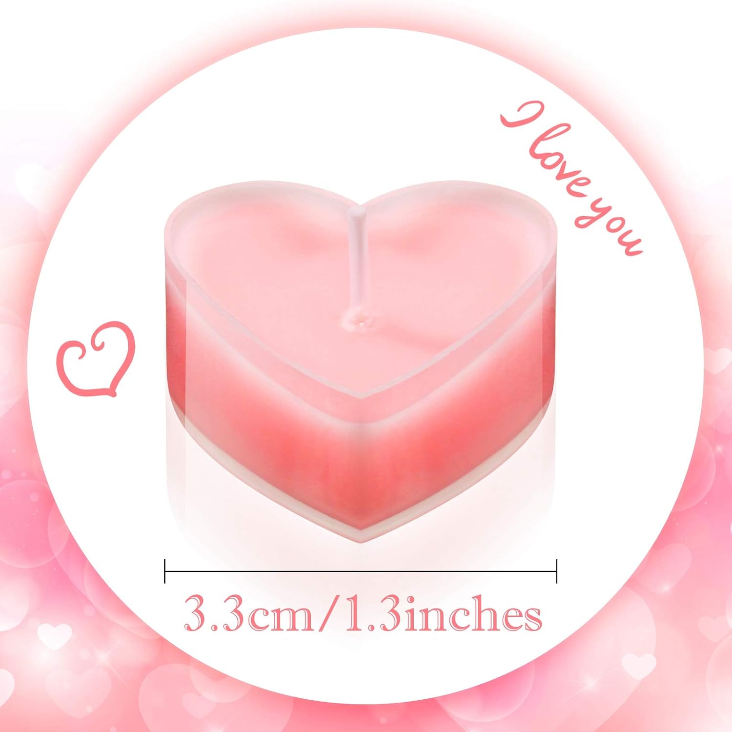 Nuanchu 18 Pieces Valentine's Day Heart Shape Candles Tealights Candle Love Tea Light Candles for Wedding Table Centerpiece Dinner Cake Decor Party Favor