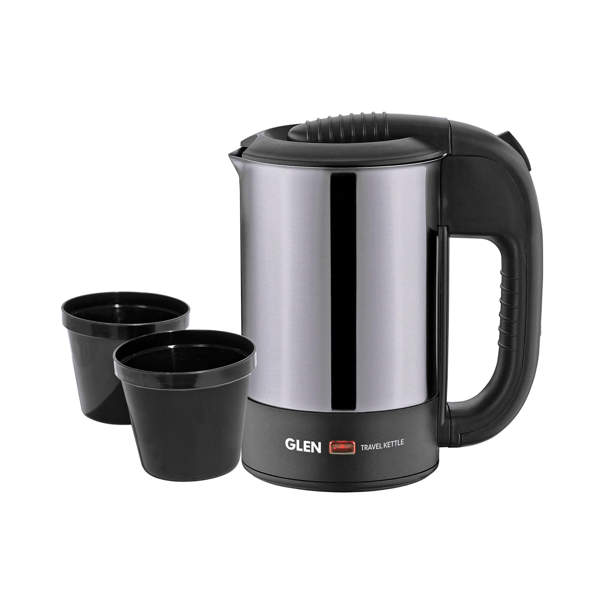 Glen Electric Travel Kettle 0.5 Litre Stainless Steel 2 Plastic Cups, Auto Shut-Off 1000 W -Silver and Black (9013), 2 Years Warranty-picture-14