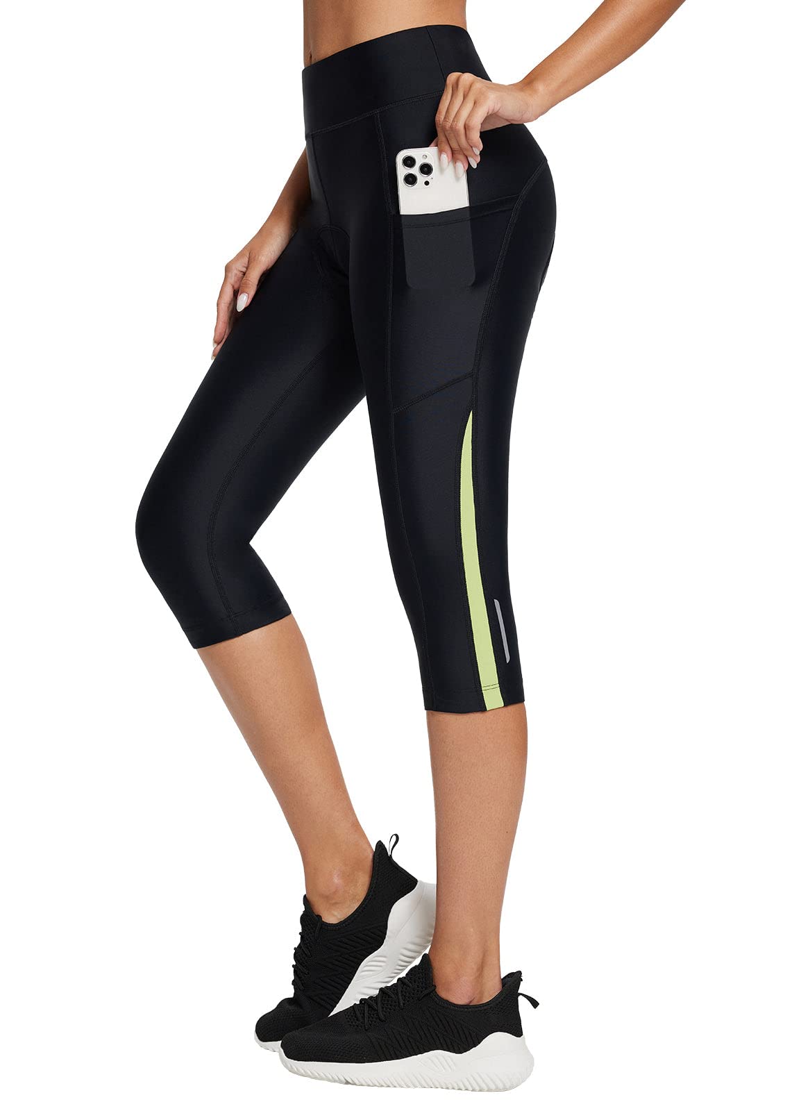 Baleaf Womens Padded Bike Shorts Cycling Pants Bicycle Capris - Main Image