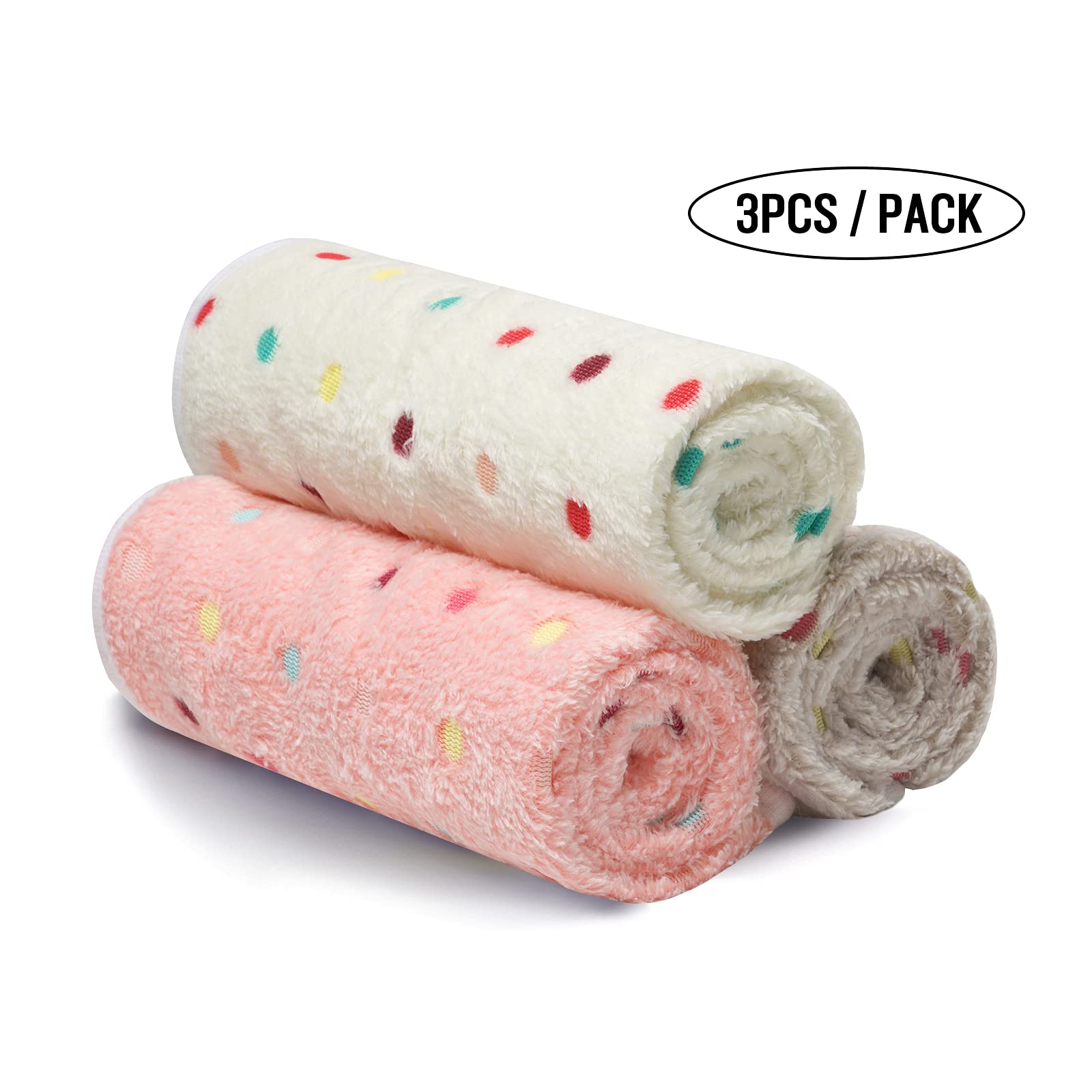 luciphia 3 Pezzi Coperta per Cane/Gatto Lavabile Soffice Durevole, Morbida e Calda Flanella,Tonto,Large (104 * 76cm)