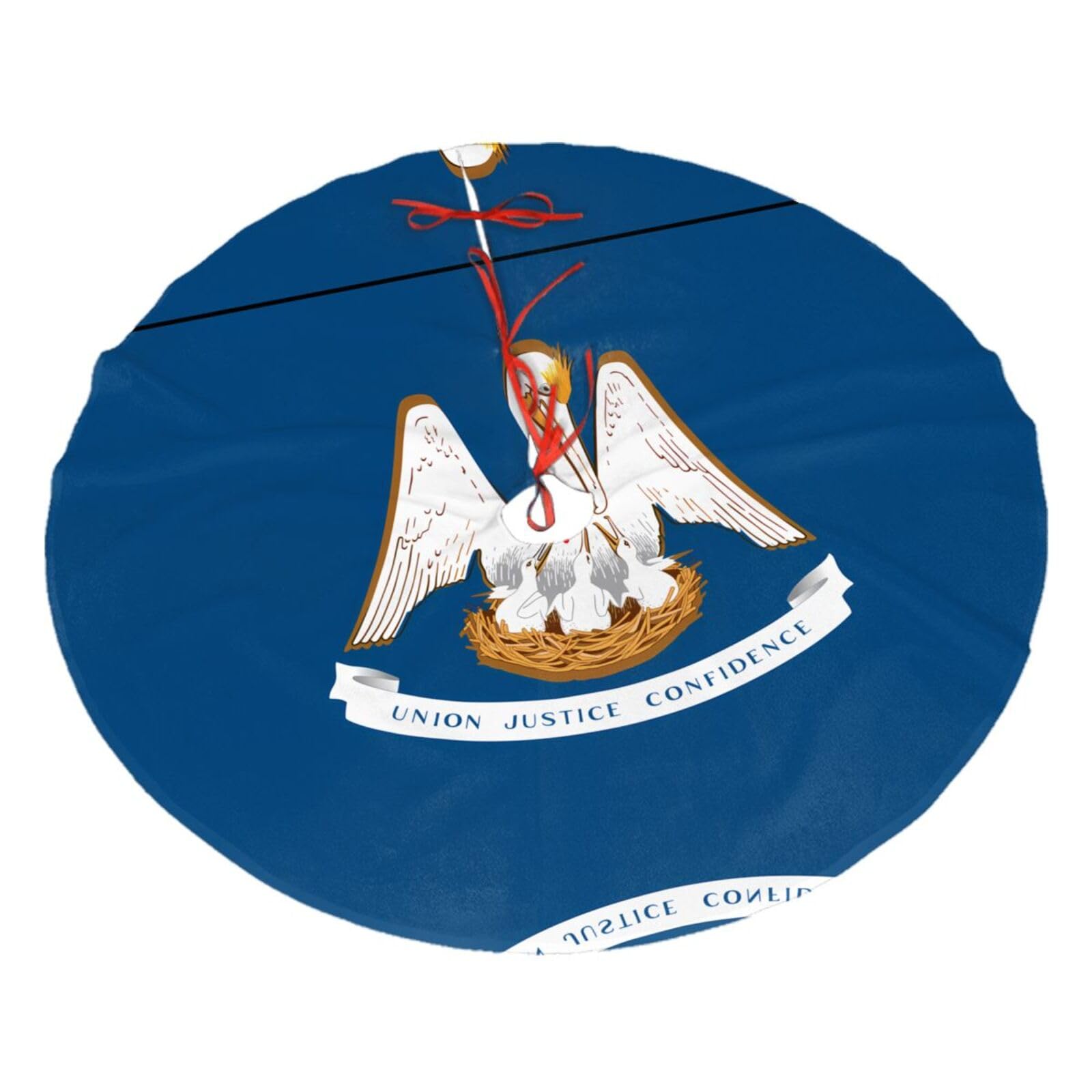 Louisiana State Flag Printed Christmas Tree Skirt Christmas Plush Tree Skirt 48 inches (About 112.2 cm) Christmas