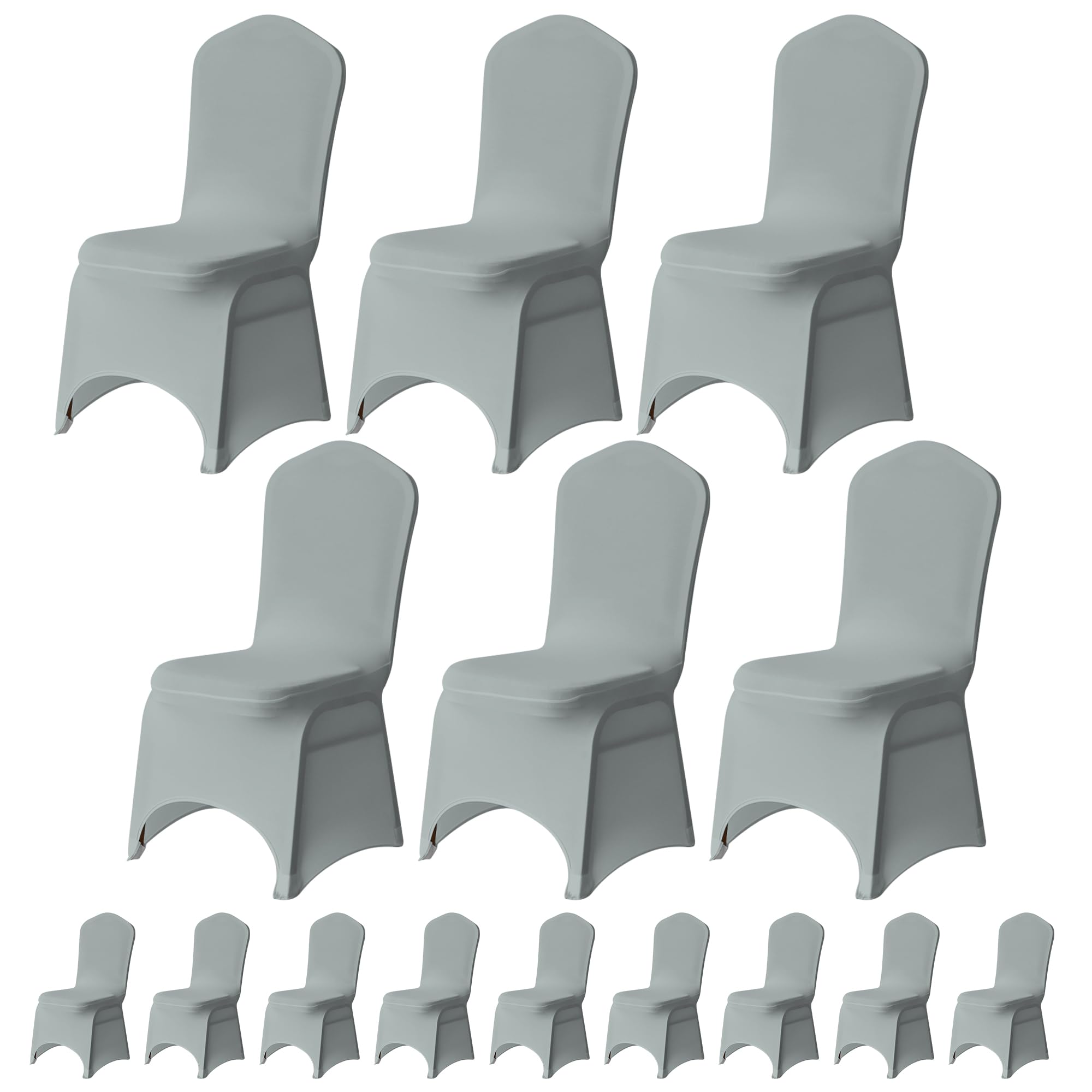 Trimming Shop Silver Chair Cover Spandex Polyester Stretch Fabric Dining Slipcovers Washable & Removable Protective Wedding Chair Covers For Banquets Ceremony & Hotel Dinner (, Pack Of 20)
