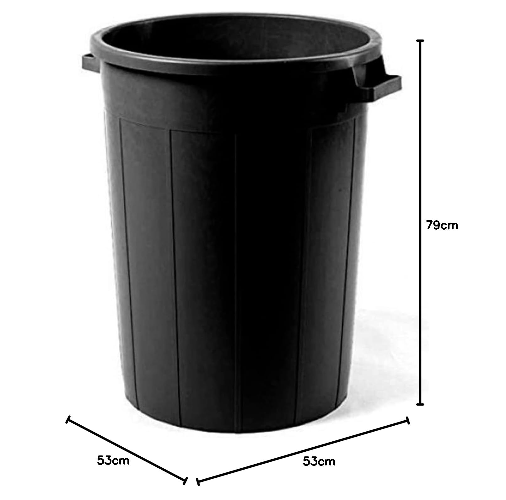 Bidone da Giardino Con o Senza Coperchio, Capacità 50 70 100 120 Lt, Pattumiera Contenitore Rifiuti Spazzatura, Esterno, con Manici, in Plastica, Tino Mastello (120 Lt con coperchio)