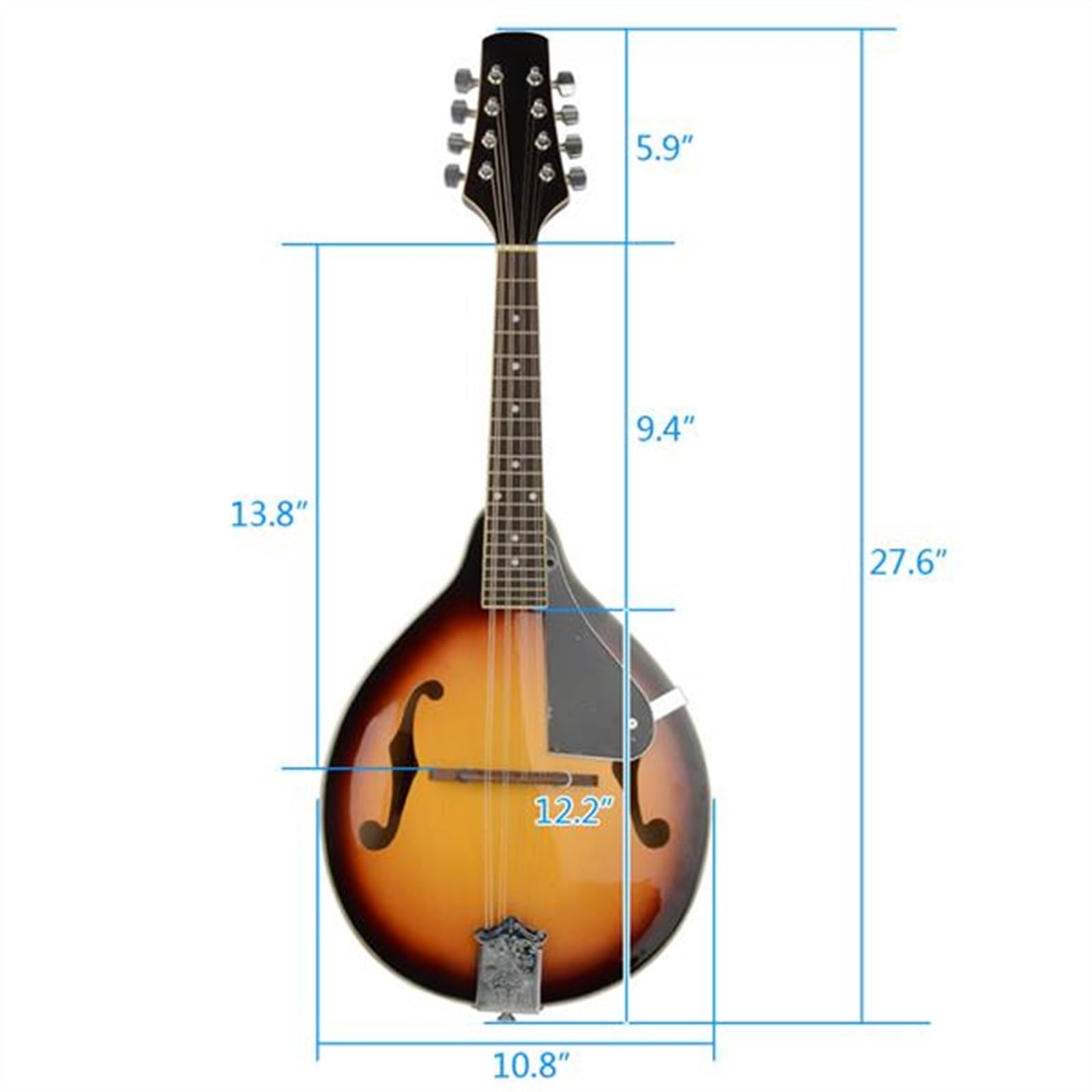 Mandoline pour Débutants Une Élégante Tête De Mandoline Acoustique À 8 Cordes En Acajou Avec Planche De Protection