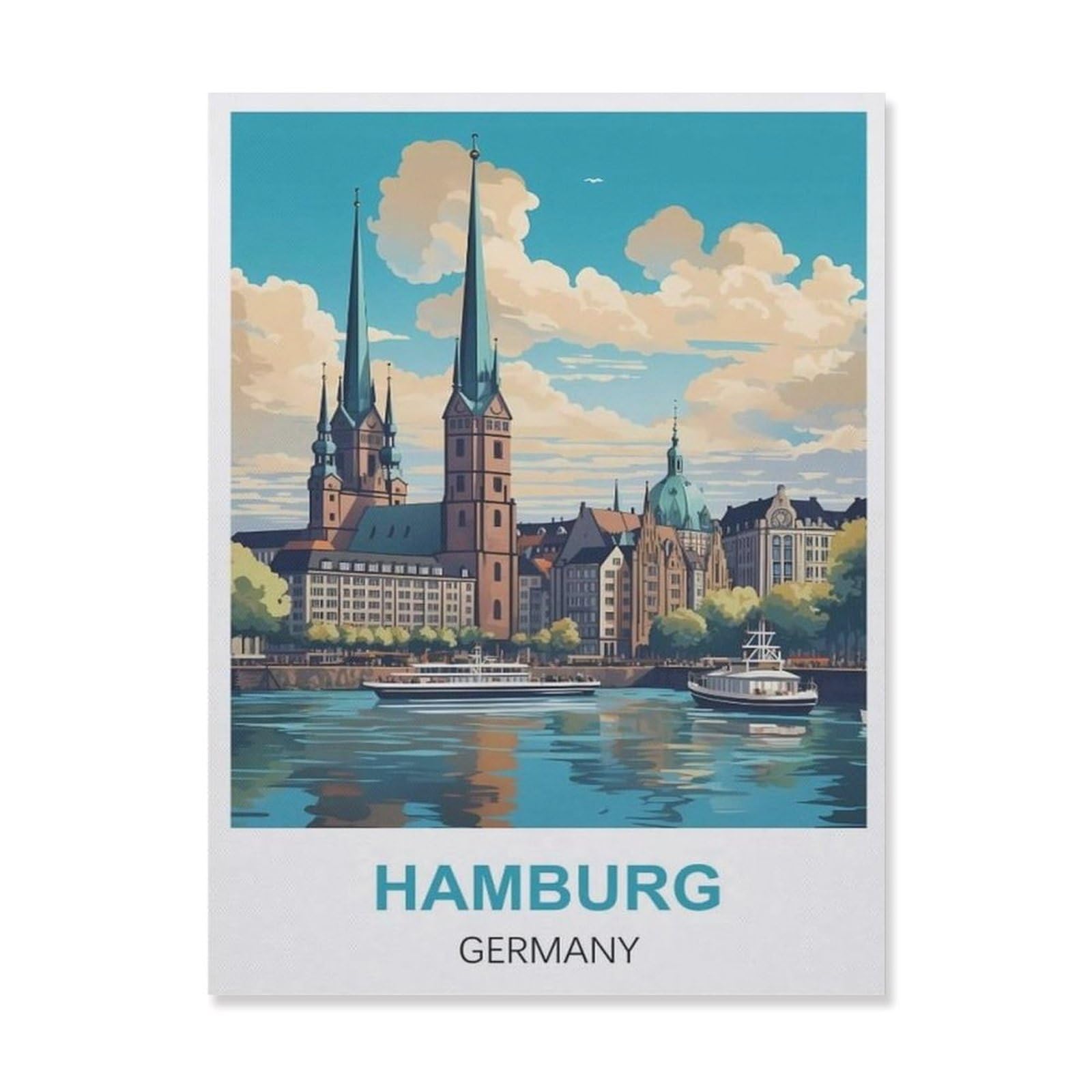 Vintage Art Metal Signs Funny Sign，Hamburg Germany(20x30cm）