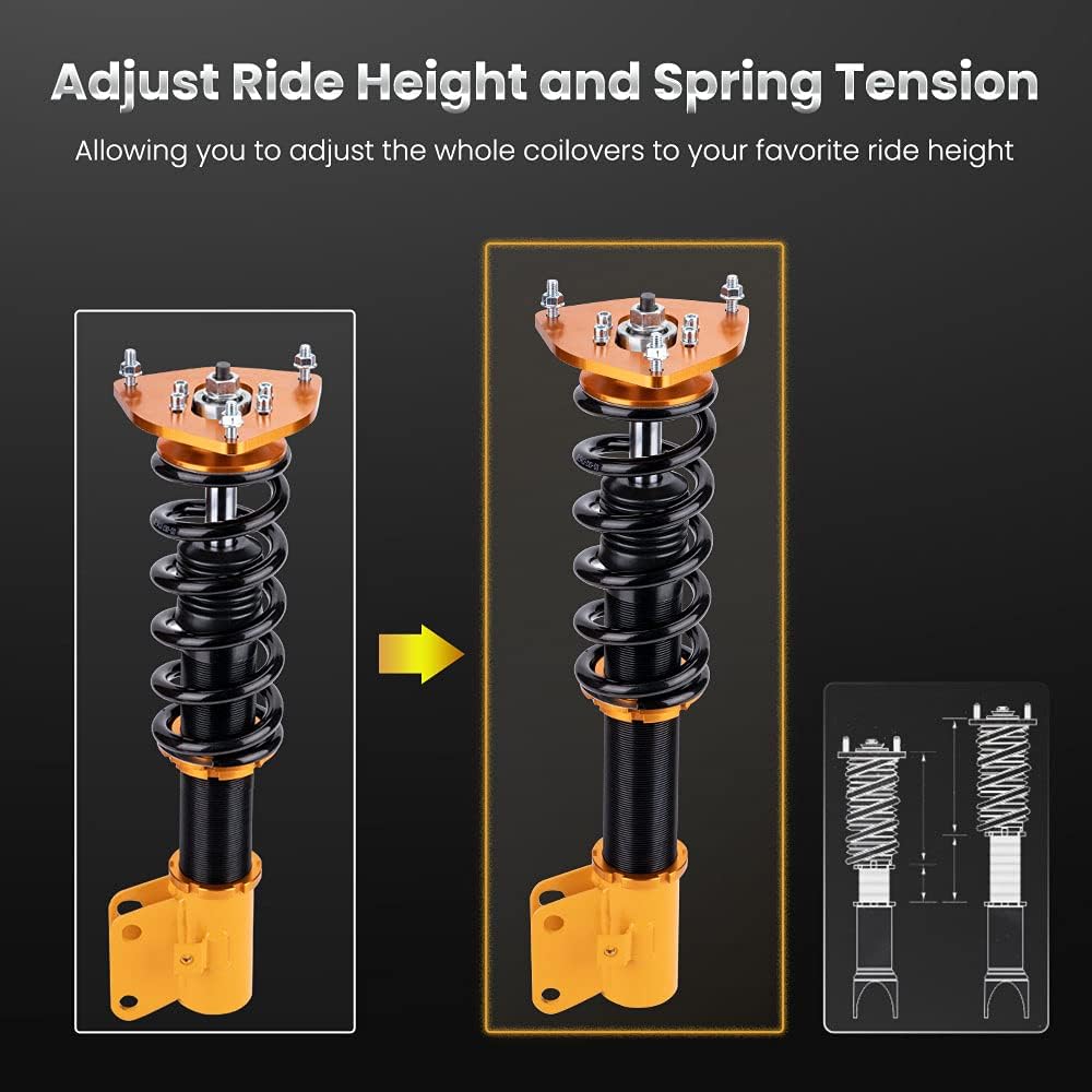 maXpeedingrods Coilovers for Subaru Legacy Outback 1998-2003, Height Adjustable Coilovers Suspension Kit Struts, Preset Damping Lowering Kit Gold