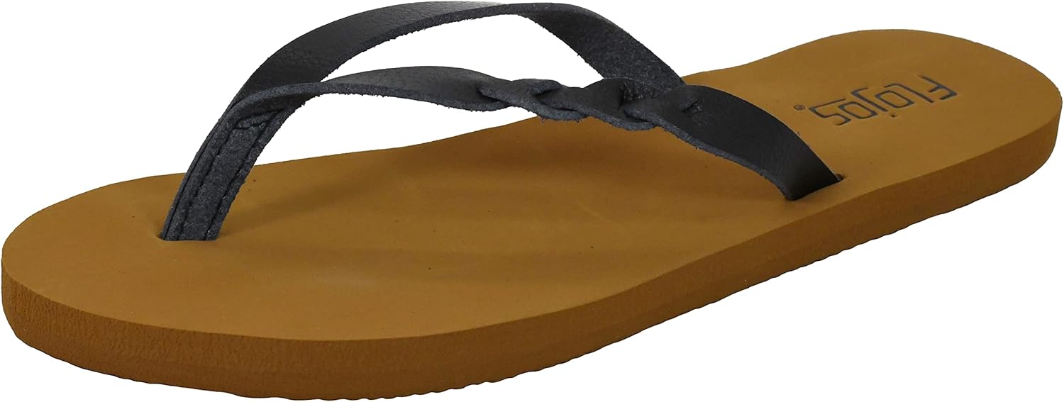 Flojos Women's Serenity Sandal, Black/Tan, 9 M US