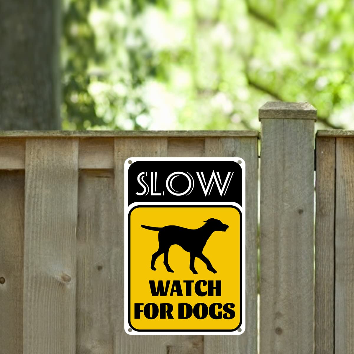 "Slow Down - Watch For Dogs" Schild Aus Aluminium - Reflektierend, Wetterfest