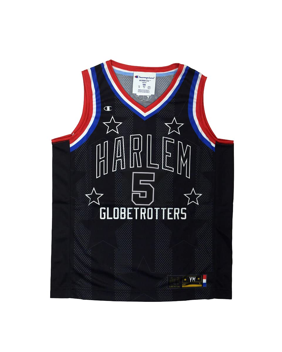 Harlem Globetrotters Bulldog #5 Black Replica Jersey by Champion Small