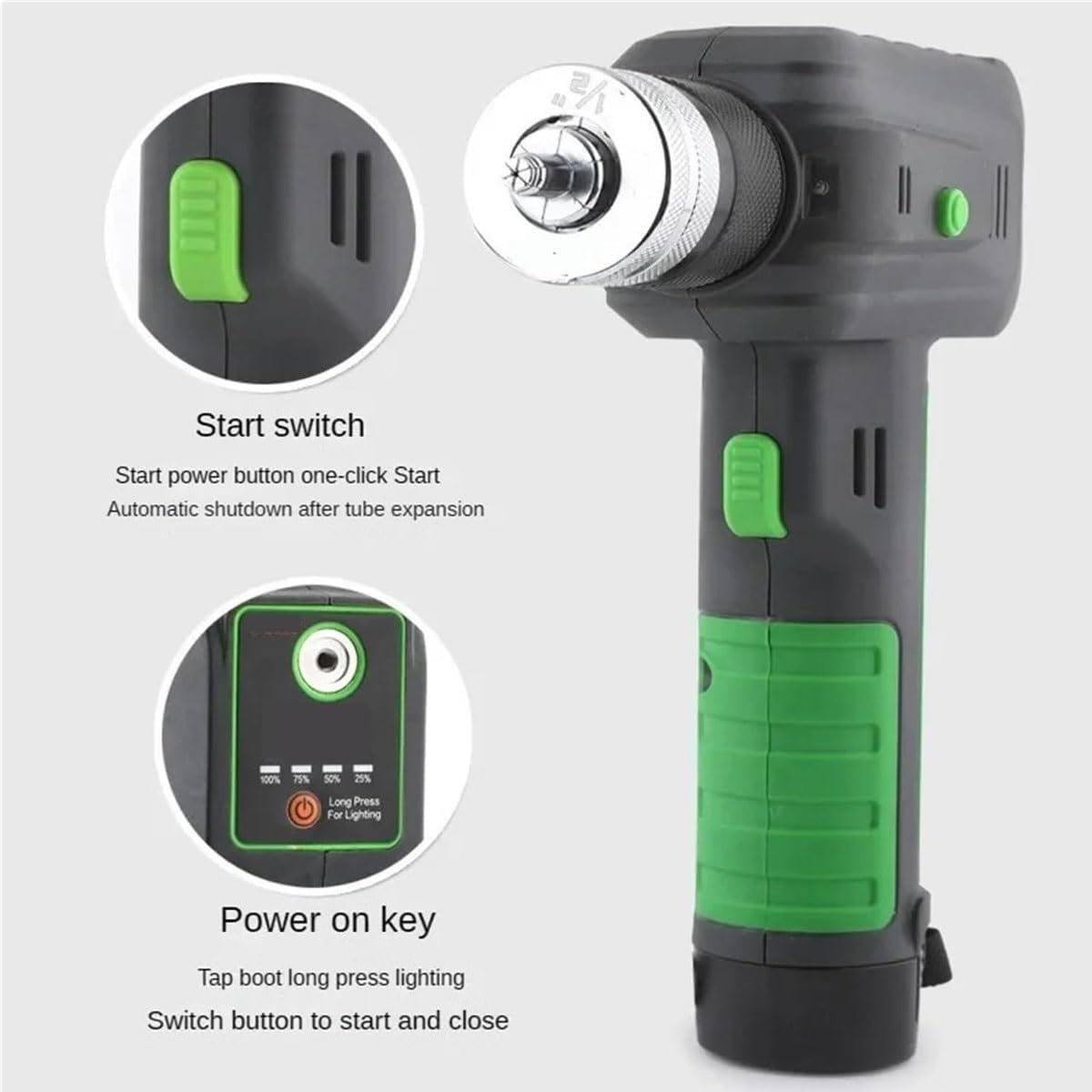 Kit d'expansion de tuyau hydraulique avec 11 têtes remplaçables, batterie au lithium haute capacité, coupe-tuyau pour tuyaux en cuivre et aluminium, 1 cm à 2,5-0,3 cm