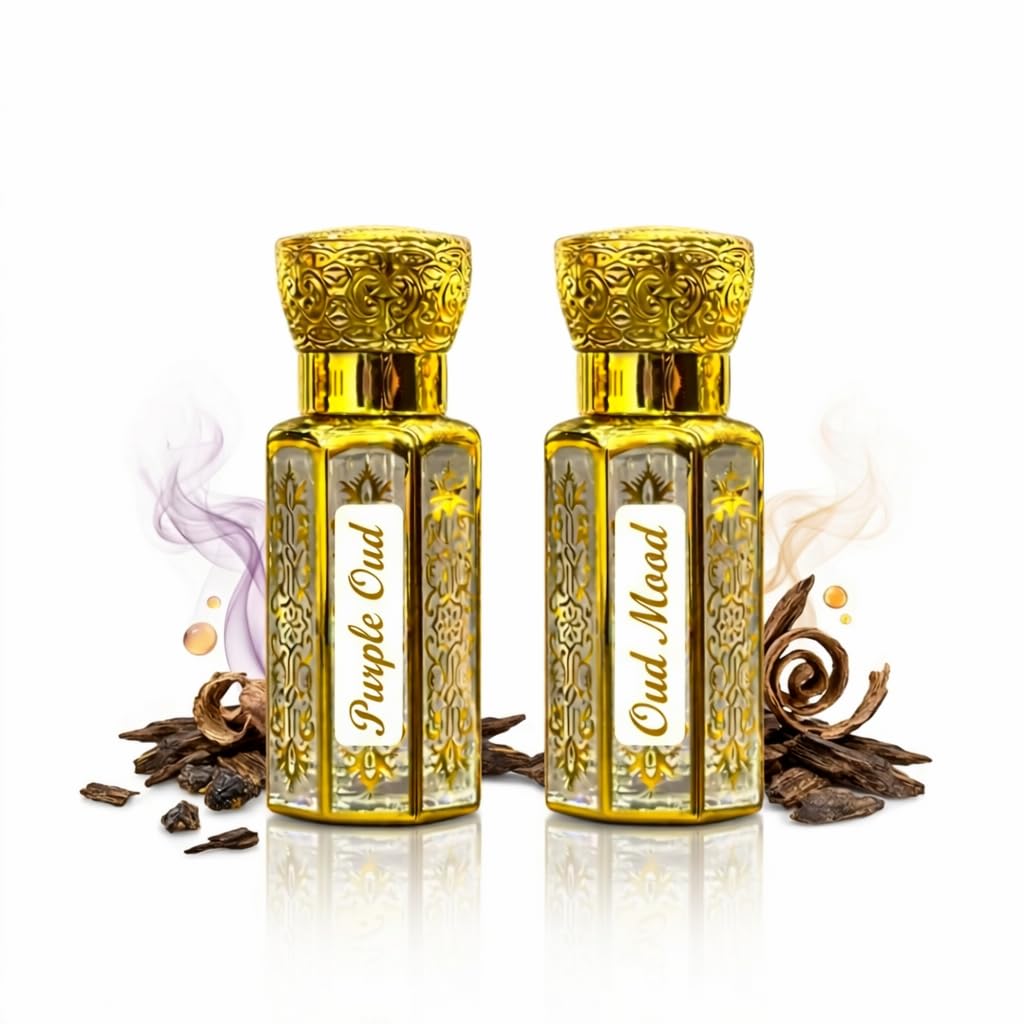 Long Lasting Attar Perfume Oil Combo, Oud Mood and Purple Oud, 6ml Each, Pack of 2-image-0