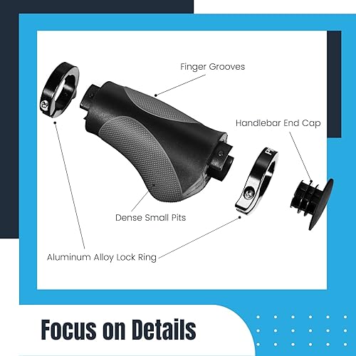 Miniatura 5 de PRUNUS Ergonomic Bike Handlebar Grips Bike Grips, Bicycle Handlebar Grips, No-Slip Soft Rubber, Grip Shift Grips for Mountain Bike BMX MTB