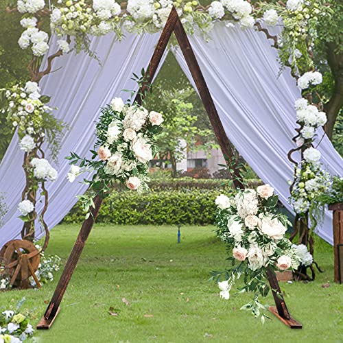 Arche De Jardin Arche De Mariage En Bois Rond - 240x210 Cm - Décoration Romantique Pour Extérieur, Jardin Et Cérémonies Arche De Mariage Catalogue - 5