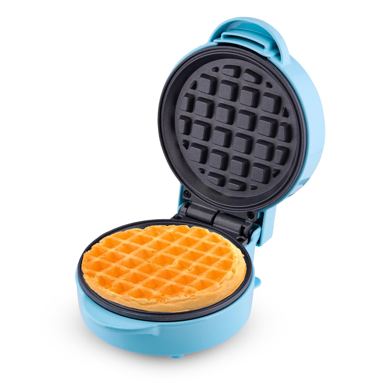 Sensio Home Mini Waffle Maker Machine Blue | Non Stick Coating | Recipes Included | Fun Snack Maker | Compact Size | Indicator Light | Cool Touch 550W