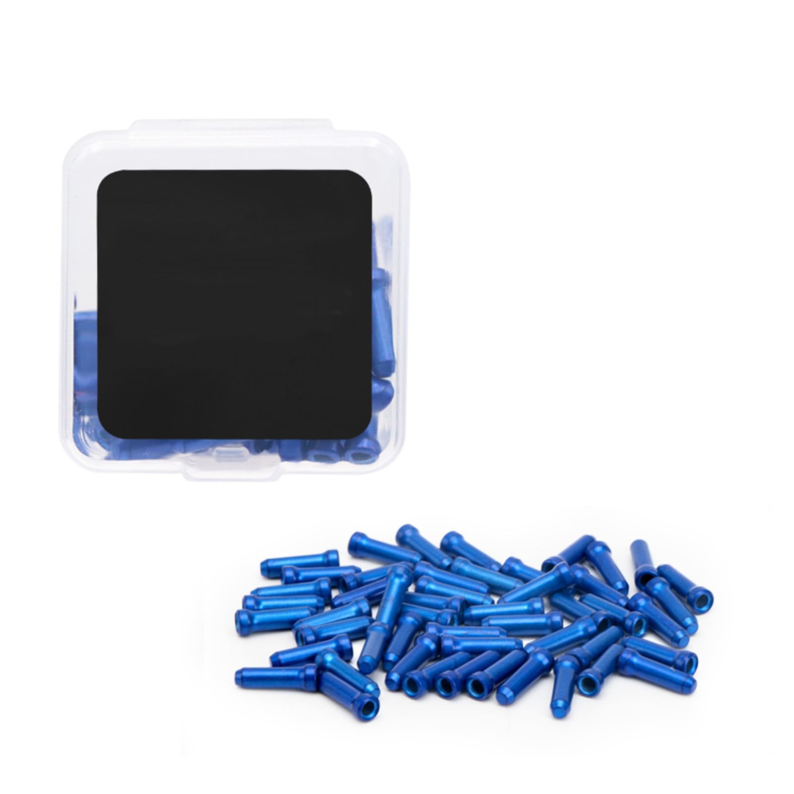 Geavonyg Blue 50Pcs Aluminum Alloy Cable Tip Bicycles End Cap Replacement Brake Cover Crimps Bike Brake Cables Wire Ends Bike Crimps Easy Installation