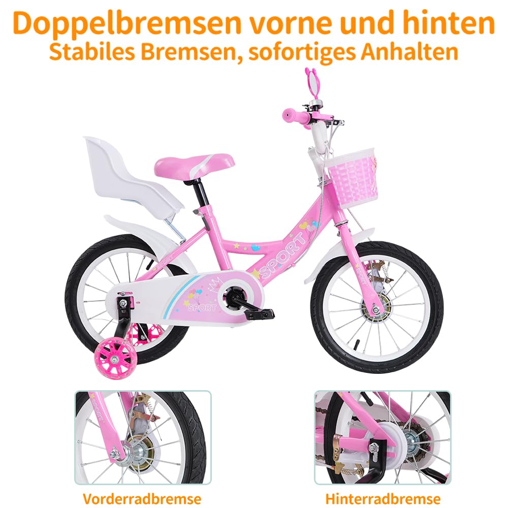 leichteste kinderfahrrad homewell 12/14/16 Zoll für Mädchen & Jungen (2-8 Jahre) – Rosa/Weiß, Kinder Fahrrad mit Sitze für Spielzeug, Sicherheitsbremsen, Stützräder, Leichte Montage (14 Zoll, Rosa) Sport & Freizeit Model:Alfine 11 teen swim goggles Ferrari SF90 Stradale Steering