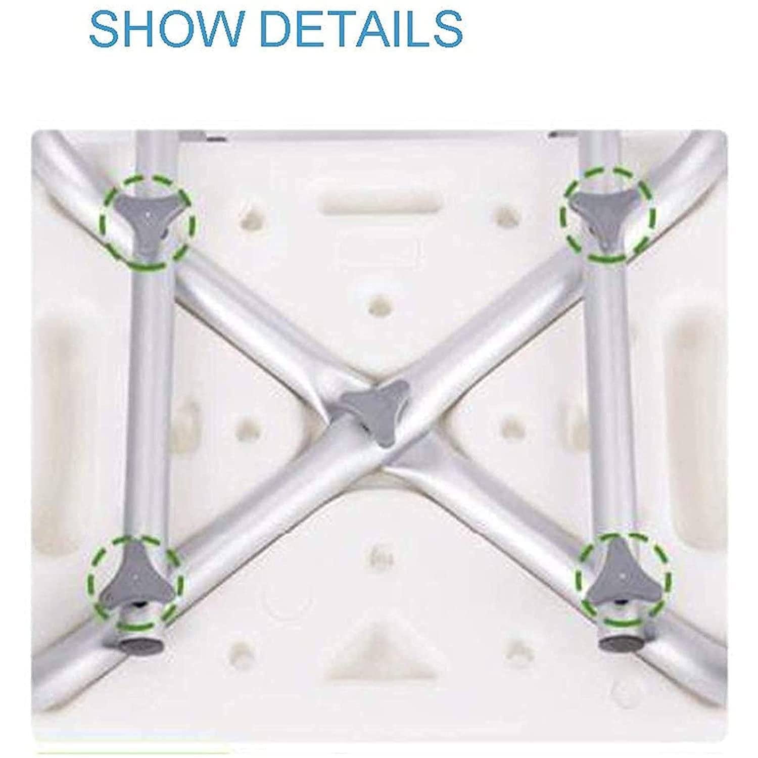 Taburete De Ducha, Estructura De Aluminio Inoxidable, con Reposabrazos, Respaldo, Antideslizante, Altura Ajustable, Asiento De Ducha para Personas Mayores, Discapacitada(Ventosas Grandes)