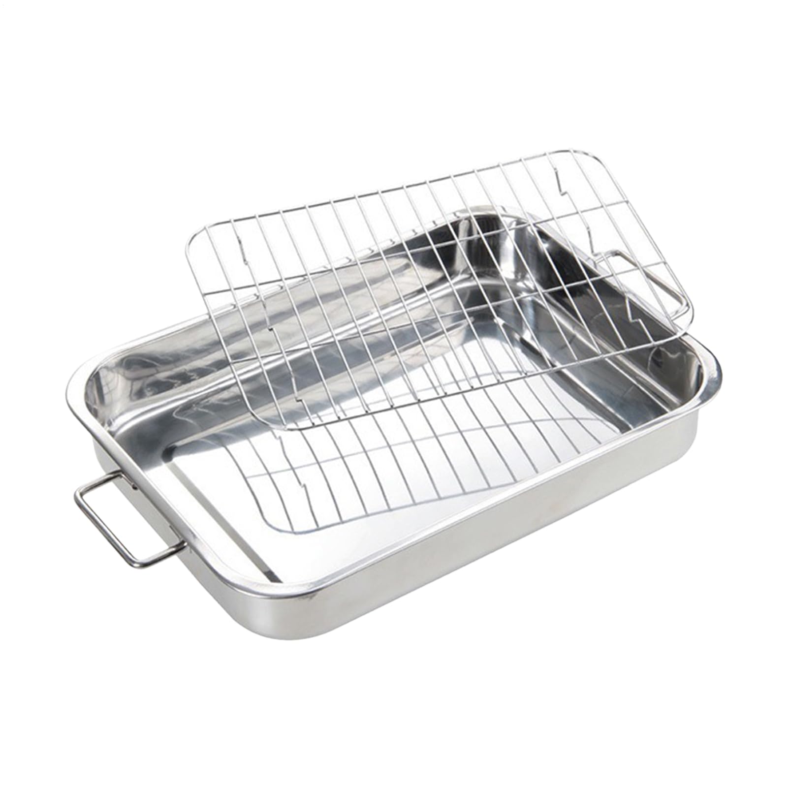 Truthahnbräter, Edelstahl Kochgeschirr, ergonomischer Fleischbräter für gleichmäßiges Garen, Backofen-Garen, abnehmbare Stützfunktion, Backzubehör
