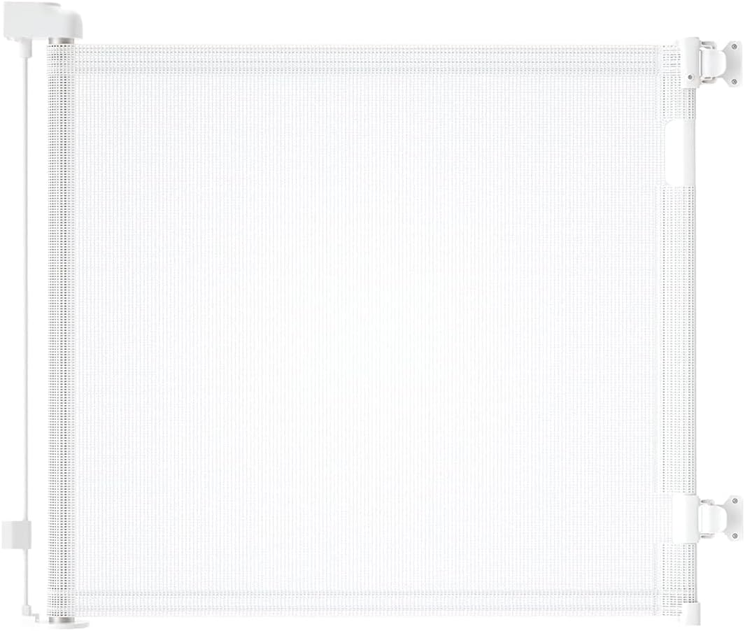 Grade de Proteção Retrátil 86x150cm | Ideal para Pets e Bebês | Portão de Segurança para Escadas, Portas e Ambientes | Fácil de Instalar | Cor Branca