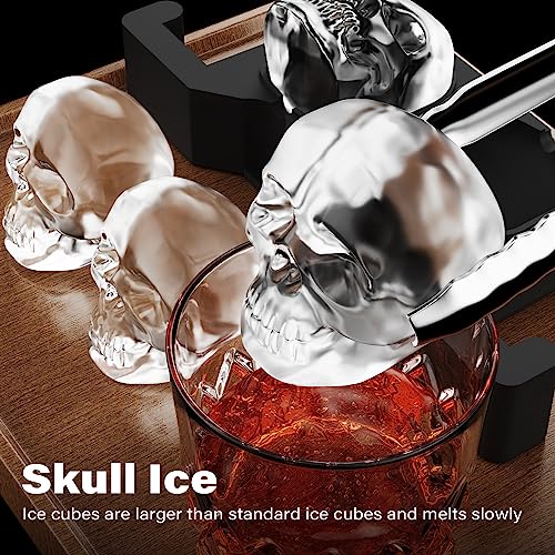 Image of Skull 3D Ice Ball Maker - Large Crystal Clear Ice Cube Tray - Whiskey Bourbon Cocktails