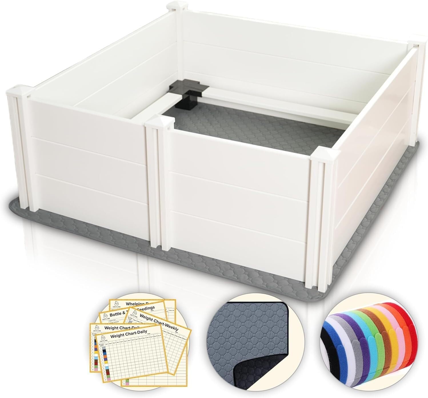 A Beautiful Fenced Litter Box for Puppies, an Artificial Pet Cage, Suitable for Small Indoor Pet Cats and Dogs(32.0" L x 32.0" W x 19.0" H)