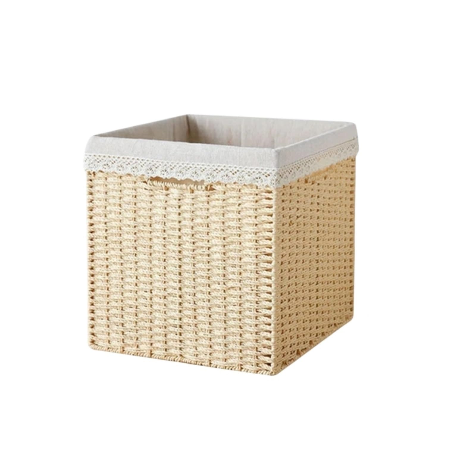 Picnic Basket Seaweed Wicker Sundries Toy Organizer Clothes Closet Dirty Storage Folding Rattan For Storage(L)