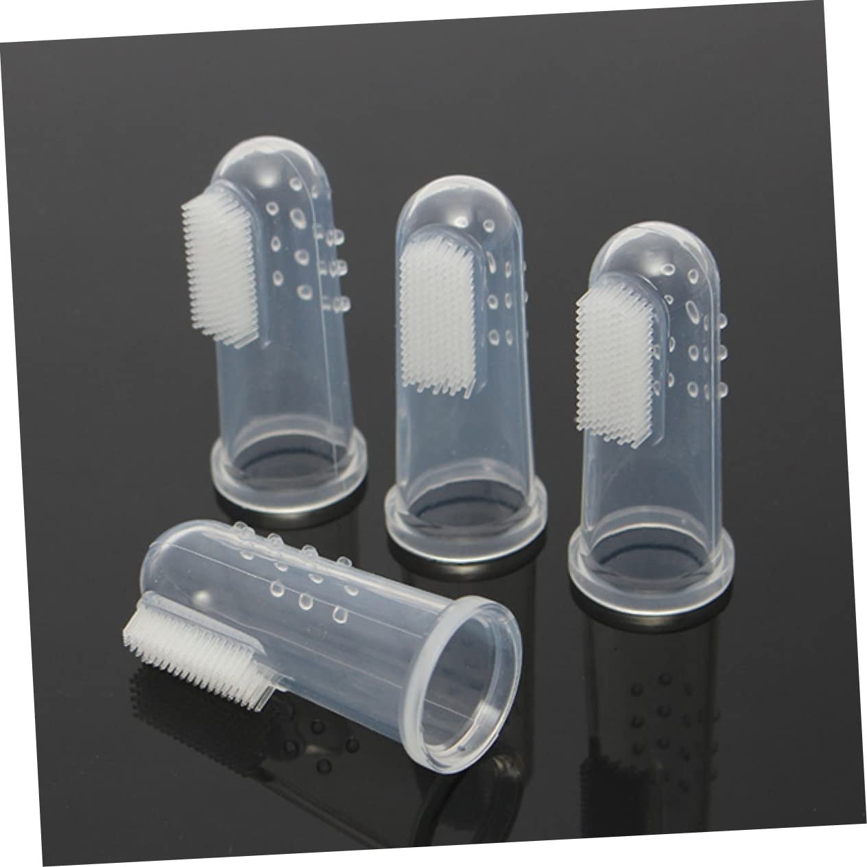 Brosse à Dents pour Chien en Silicone, Lot de 4, Moufles Doigt