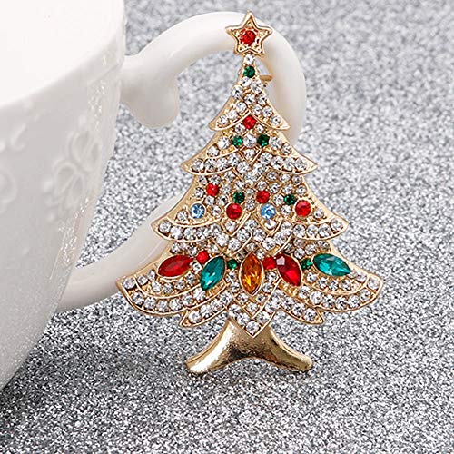 Scastoe Vintage Colored Christmas Tree Rhinestone Brooch Pin Wedding Party Jewelry #TOP2