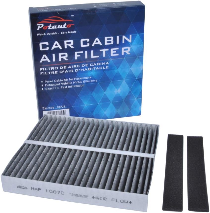 POTAUTO MAP 1007C (CF10140) Activated Carbon Car Cabin Air Filter Replacement for INFINITI FX35 FX45 G35, MITSUBISHI ECLIPSE CROSS LANCER OUTLANDER RVR, NISSAN ALTIMA MAXIMA MURANO SENTRA X-TRAIL