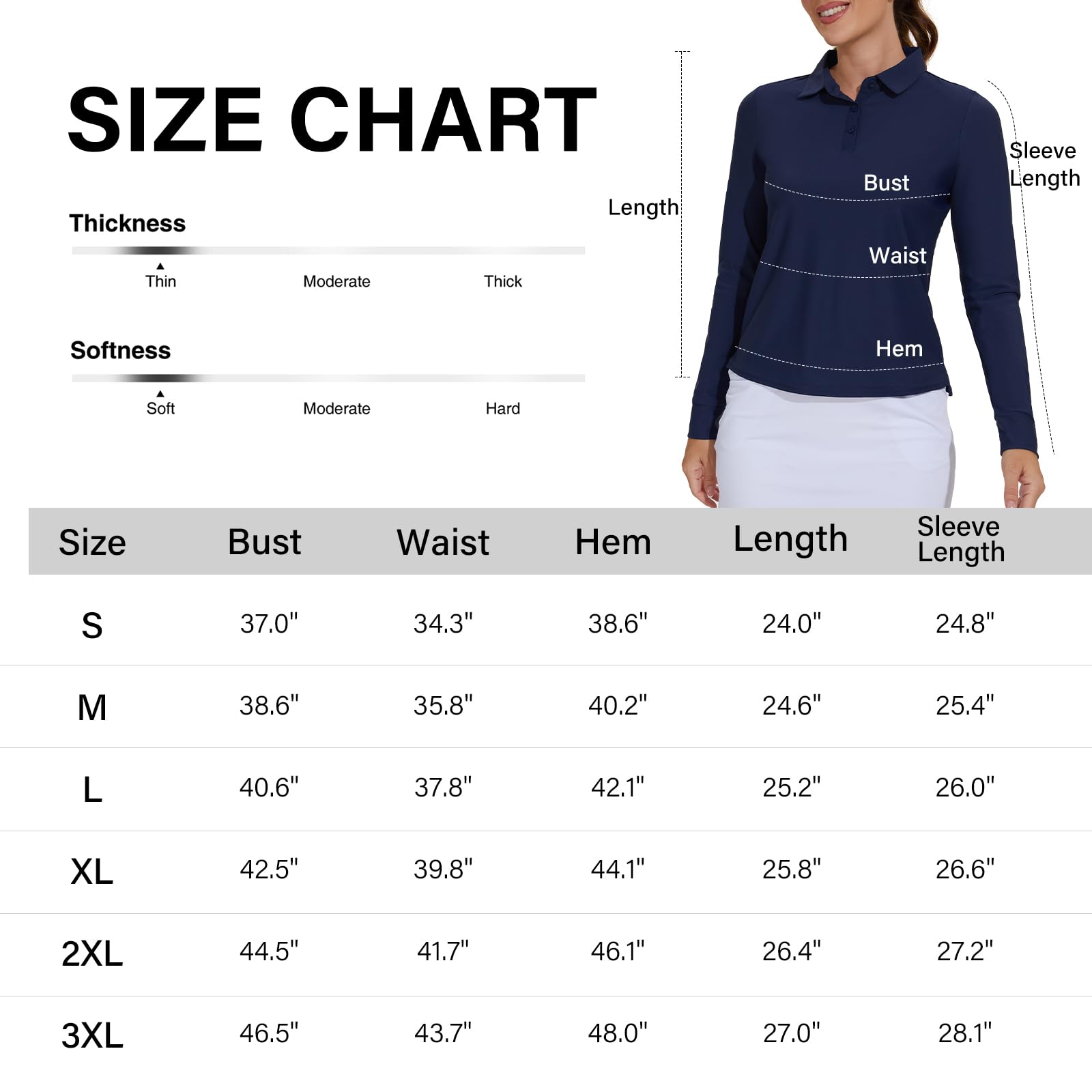 M MOTEEPI Sun Shirts Polo de golf léger avec protection UV pour femme avec 3 boutons