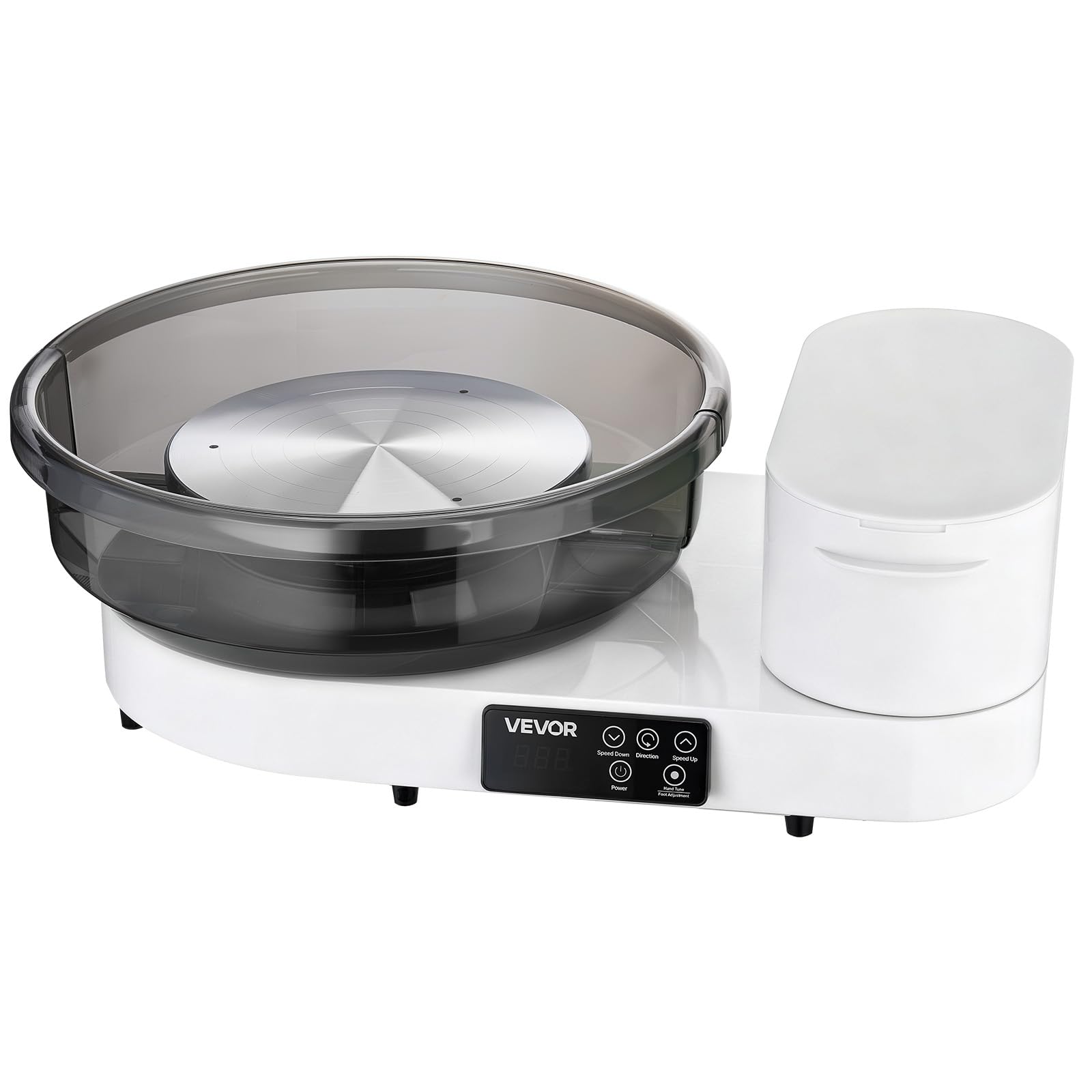 VEVOR Töpferscheibe Elektrisch 450 W, Töpferdrehmaschine 28 cm / 36 cm Drehteller, Töpfermaschine mit Fußpedal & 30–300 U/min Einstellbarer Drehzahl & Aluminiumgehäuse, für Anfänger DIY-Tonkunst