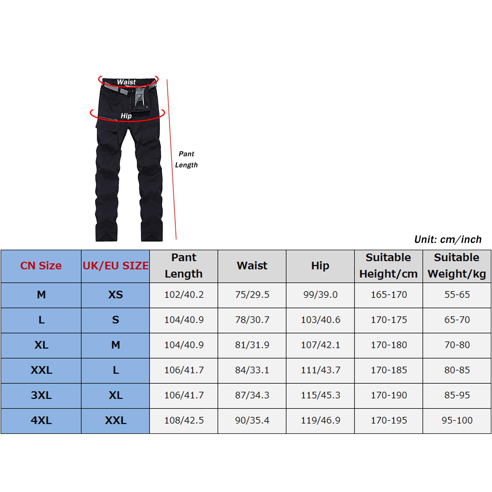 Pantalon de Randonnée Homme Printemps été Pantalon de Marche Respirant Pantalon Escalade Trekking(Size:XL,Color:Noir)