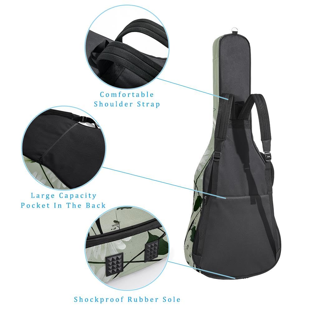 Gitarrentasche, volle Größe, 99 cm, 101,6 cm, 104,1 cm, für Akustikgitarre, Konzertgitarre, 10 mm dick, gepolstert, Schneemann-Gitarrenkoffer, wasserdicht, mit Tasche, verstellbarer