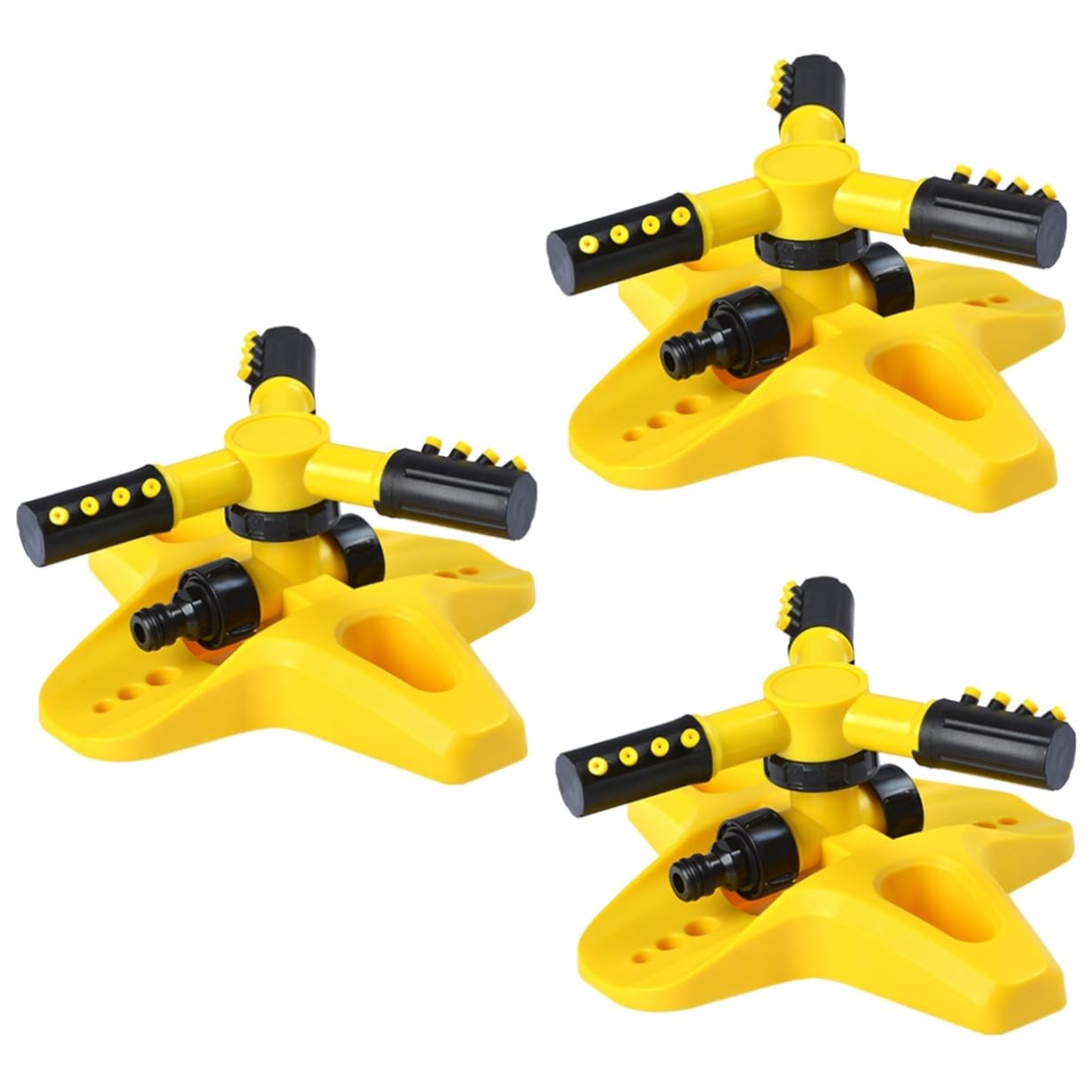 TOYANDONA 3 Pièces Arroseur Rotatif Automatique pour Gazon Jardin Irrigation Durable pour Entretien Pelouses Arrosage Plantes