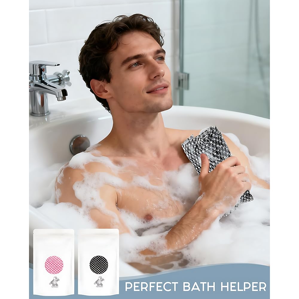 Vantyx Serviette 2 PCS Exfoliating Shower Towel, Long Body Washcloth for Smooth Skin, Daily Cleansing Cloth Suitable for Men and Women — view 3