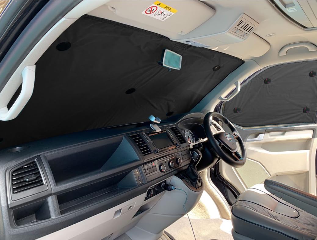 Covprotec Thermal Window Blinds Compatible With LTI Black Cab (2002-Present)(5 door)(Rear Set Without Stealth) With Backing Colour In Charcoal