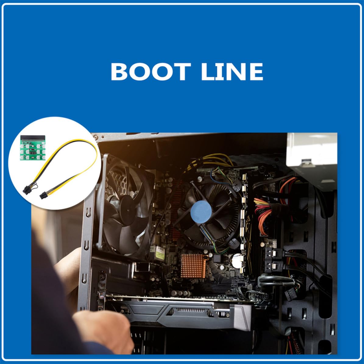 Veemoon Netzteil GPU Mining Adapter mit 6-pin Zu-8-pin Kabel, 12v