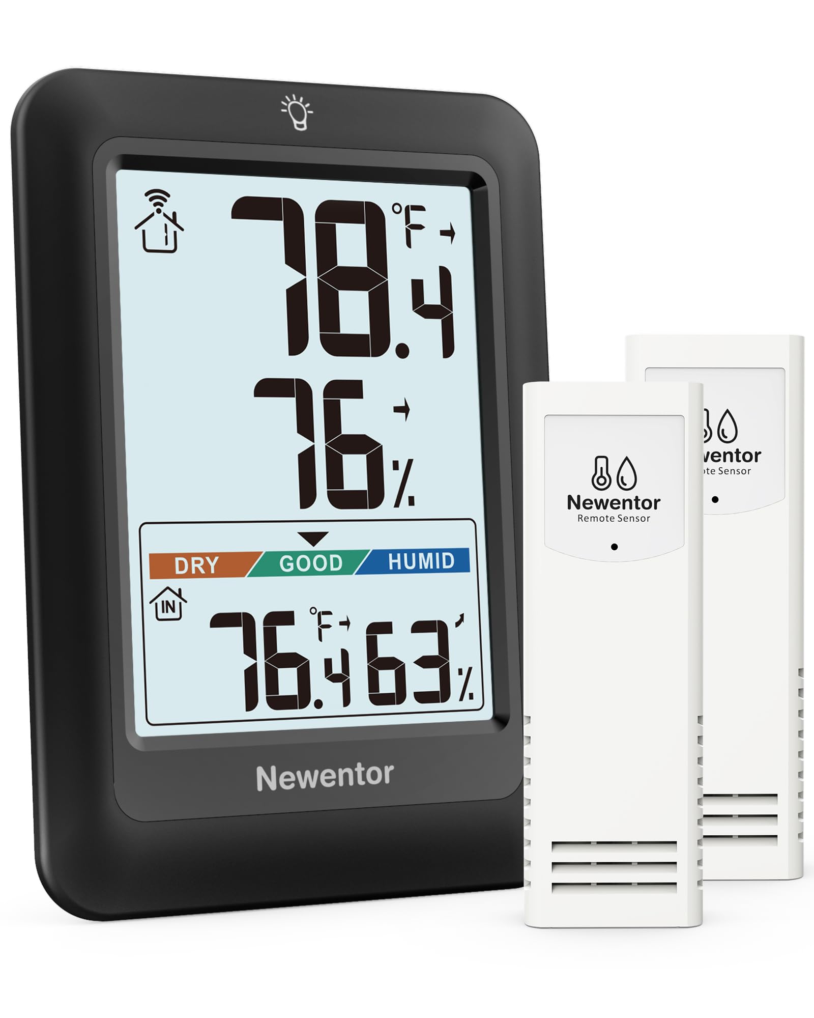 Newentor Indoor Outdoor Thermometer Wireless with 24H/48H/ALL-TIME High Low